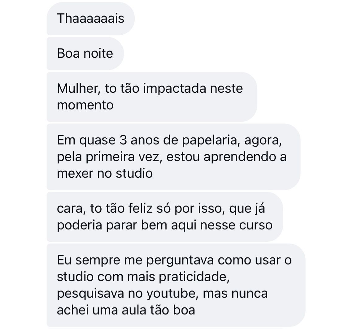 Pela primeira vez estou aprendendo a mexer no Studio